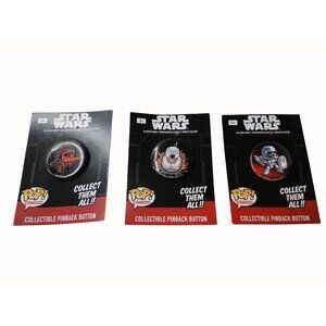 Star Wars Funko Buttons Stormtrooper BB-8 Kylo Ren Pinback Set of 3 Collectible